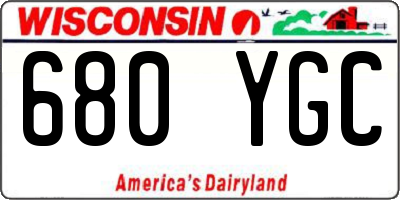 WI license plate 680YGC