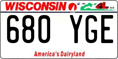 WI license plate 680YGE