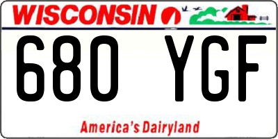 WI license plate 680YGF