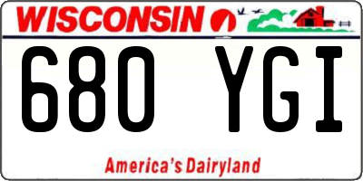 WI license plate 680YGI