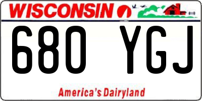 WI license plate 680YGJ