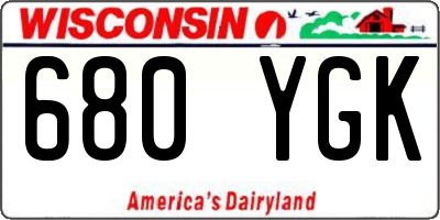 WI license plate 680YGK