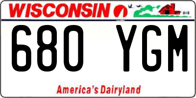 WI license plate 680YGM