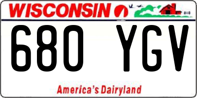WI license plate 680YGV