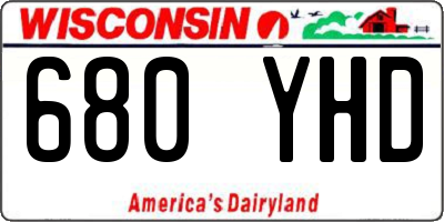 WI license plate 680YHD