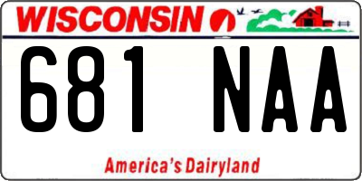 WI license plate 681NAA