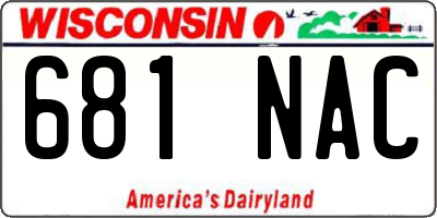 WI license plate 681NAC
