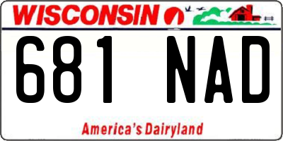 WI license plate 681NAD