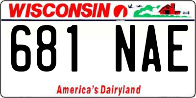 WI license plate 681NAE