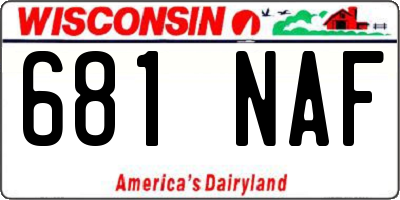 WI license plate 681NAF