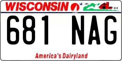 WI license plate 681NAG