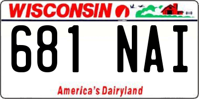 WI license plate 681NAI