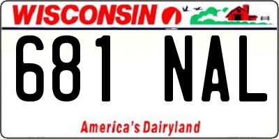 WI license plate 681NAL