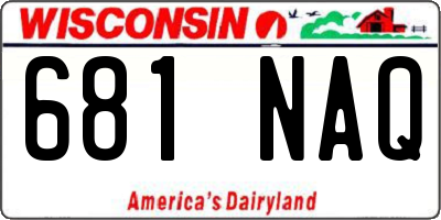 WI license plate 681NAQ