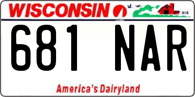 WI license plate 681NAR