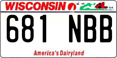 WI license plate 681NBB