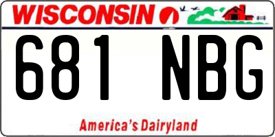 WI license plate 681NBG