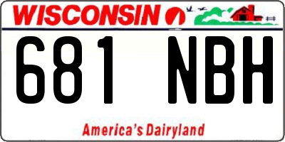 WI license plate 681NBH