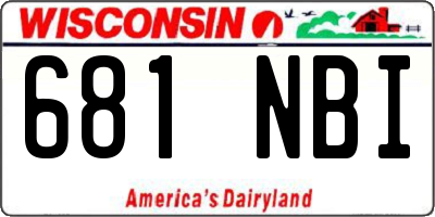 WI license plate 681NBI