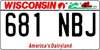 WI license plate 681NBJ