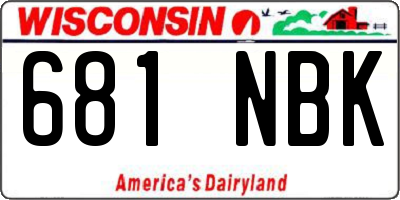 WI license plate 681NBK