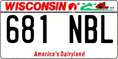 WI license plate 681NBL
