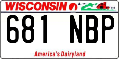 WI license plate 681NBP