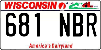 WI license plate 681NBR