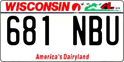 WI license plate 681NBU