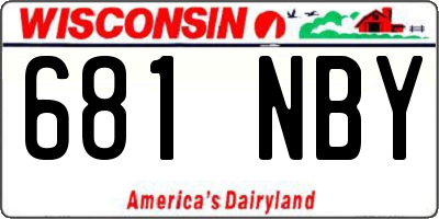 WI license plate 681NBY