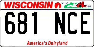 WI license plate 681NCE