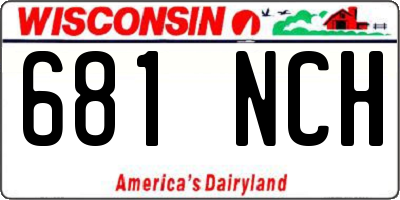 WI license plate 681NCH