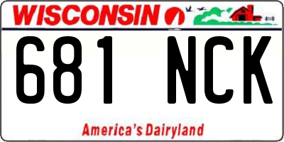 WI license plate 681NCK