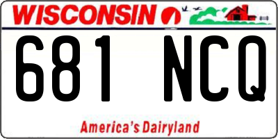 WI license plate 681NCQ
