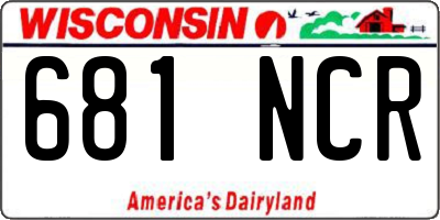 WI license plate 681NCR