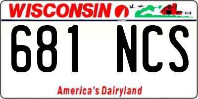 WI license plate 681NCS