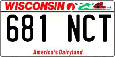 WI license plate 681NCT