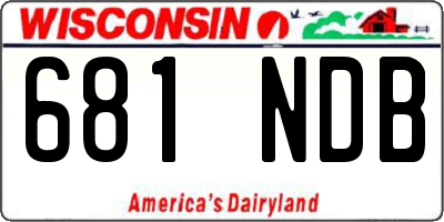 WI license plate 681NDB