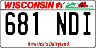 WI license plate 681NDI