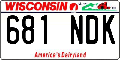 WI license plate 681NDK