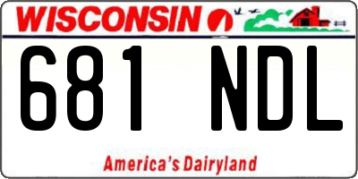 WI license plate 681NDL