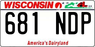 WI license plate 681NDP