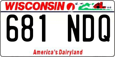WI license plate 681NDQ