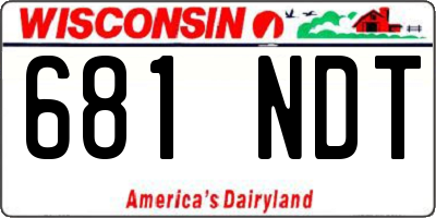 WI license plate 681NDT