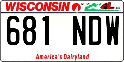 WI license plate 681NDW