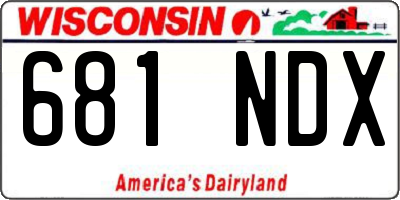 WI license plate 681NDX