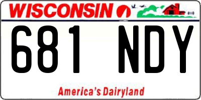 WI license plate 681NDY