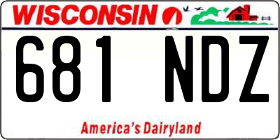 WI license plate 681NDZ