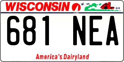 WI license plate 681NEA