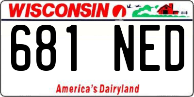 WI license plate 681NED